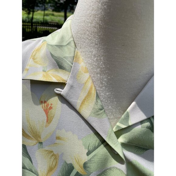 Tommy Bahama Womens Silk Floral Shirt Dress Suit S Wrap Around Skirt V-Neck - Picture 6 of 12